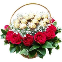Ferrero Rocher With Roses Basket