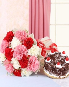 carnation with cake for MOM