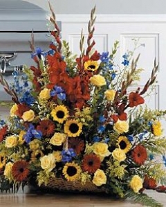 The Fireside Funeral Basket. Sympathy Flowers ...