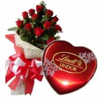 Red Roses + box of Lindt